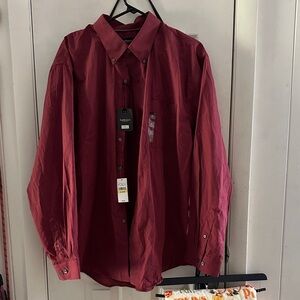 Van Heusen Men's Deep Red Button Down Shirt